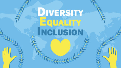 Diversity, equality and inclusion vector banner design concept