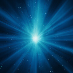 Naklejka premium Shinning sunburst light rays in the dark. Blue star burst, explode star burst background image. Blue linear sunburst gradient background 