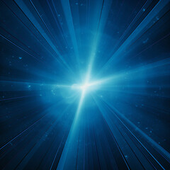 Fototapeta premium Shinning sunburst light rays in the dark. Blue star burst, explode star burst background image. Blue linear sunburst gradient background 