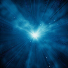 Fototapeta premium Shinning sunburst light rays in the dark. Blue star burst, explode star burst background image. Blue linear sunburst gradient background 