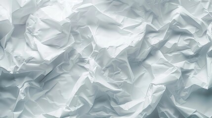 Obraz premium A white paper with a lot of wrinkles and creases. The paper is torn and crumpled, giving it a sense of chaos and disorder
