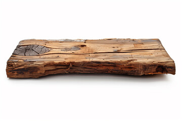 Old Wooden Plank on white  background