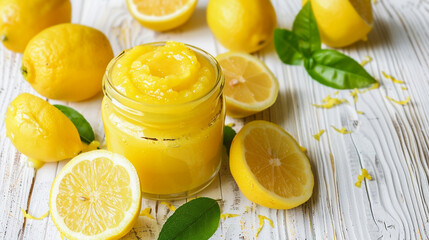 fresh lemon smoothie and ingredients
