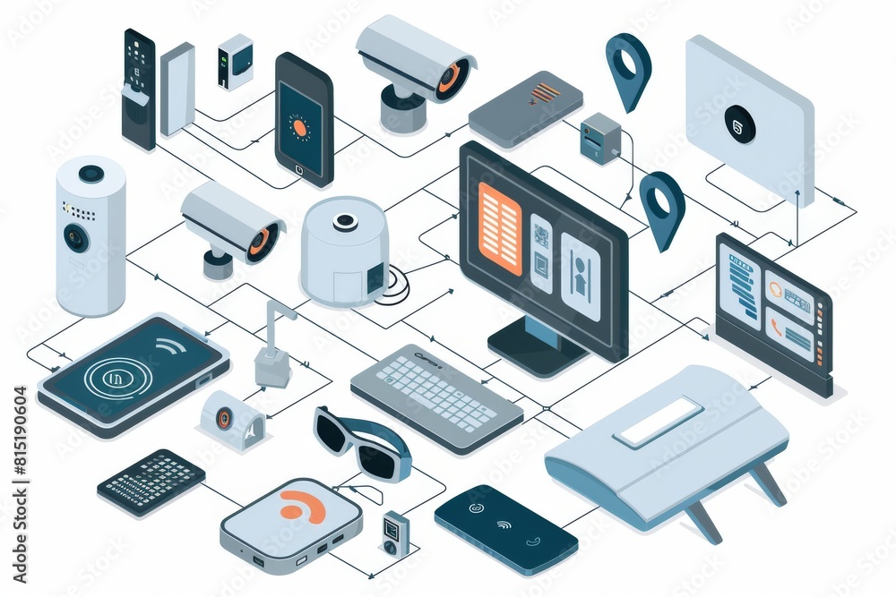 Poster advanced security responses watch over digital motion, supported by video cameras with preventative 