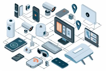 Obraz premium Advanced security responses watch over digital motion, supported by video cameras with preventative alarm monitoring for integrated surveillance operations.