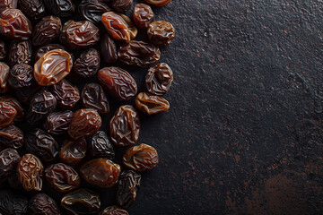 Obraz premium Raisins isolated on black background