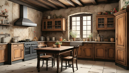 Kitchen Interior Modern Sketch Style