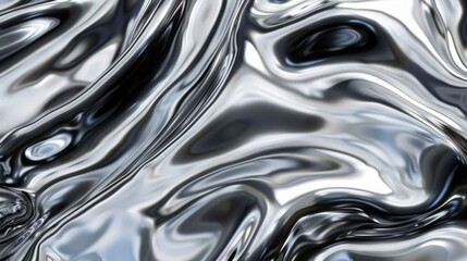 Abstract chrome Y2K fluid background. Grey liquid titanium surface metal futuristic texture.Mental health chromemorphism  modern aesthetic. Trendy  Brutalism