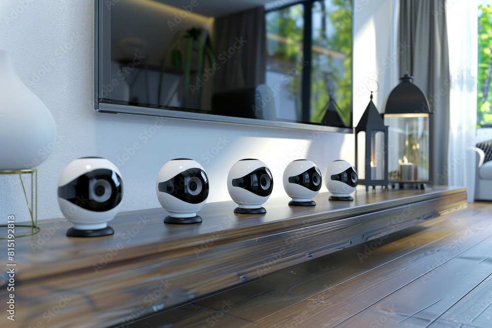 Poster security cameras guard surveillance technology with effective system support, watching over connecte