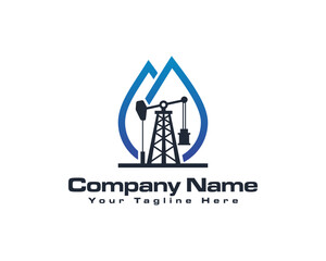 Minimal oil and gas drilling  industry logo.