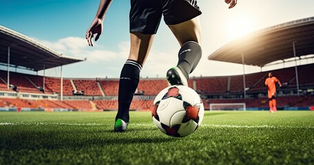 Naklejka premium Football player with ball