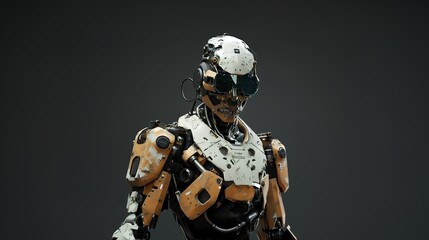 Humanoid robot with plate