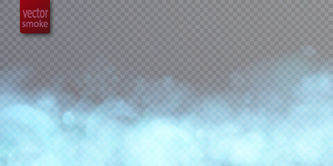 Blue Transparent nebula vector background. Colorful smoke smog on a transparent background. Vector © Valeriia