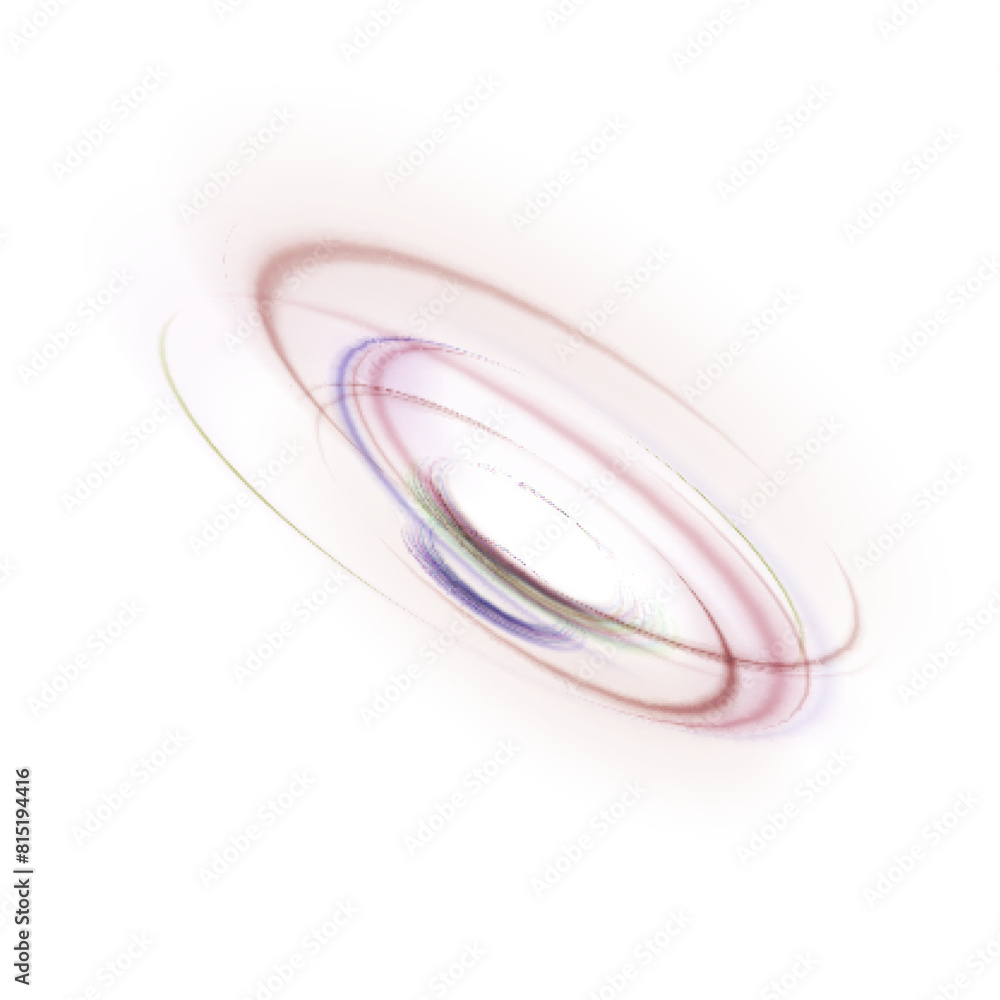 Poster oval logo gradient light effect, spiral perspective with rotation, fractal shape mystical portal, de