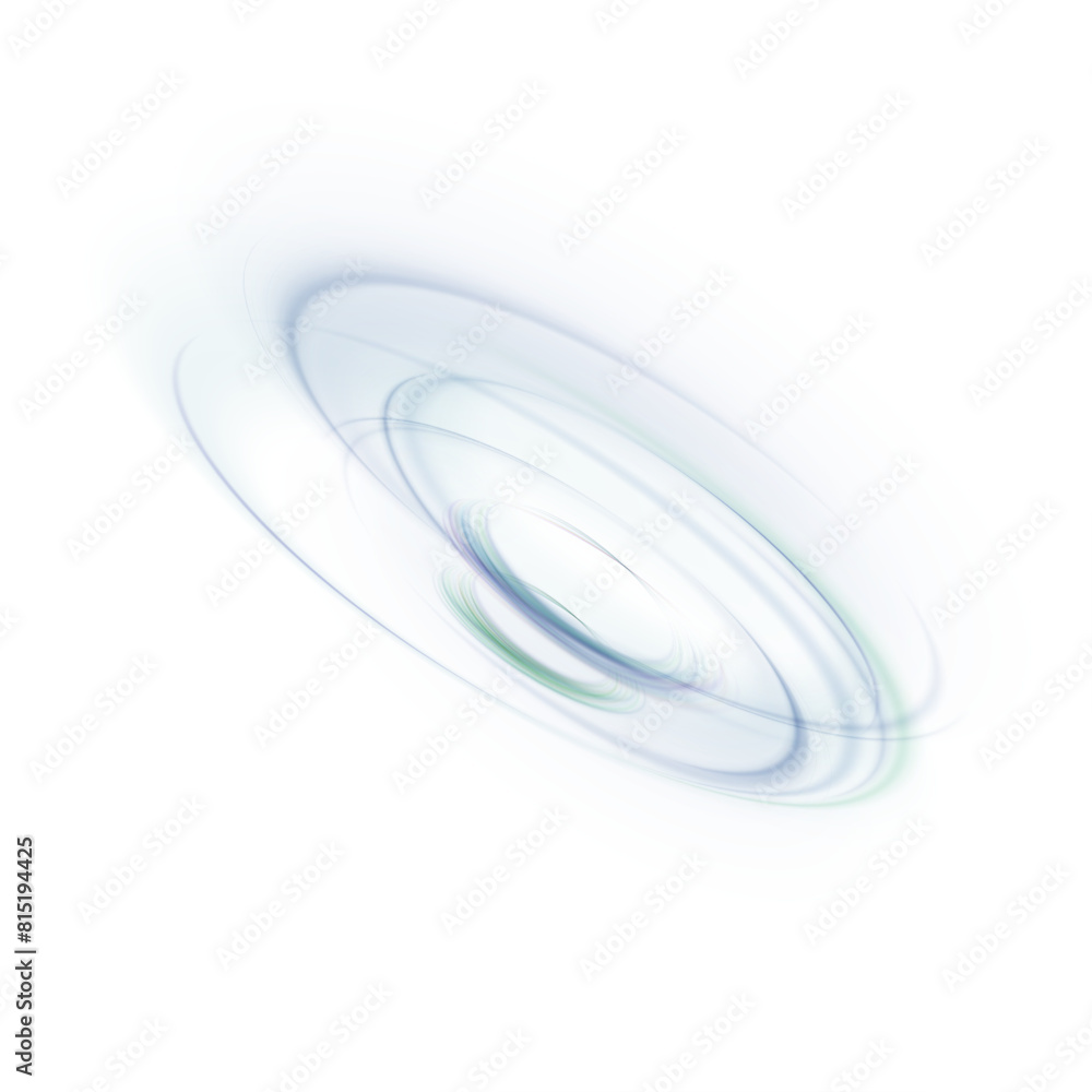 Poster oval logo gradient light effect, spiral perspective with rotation, fractal shape mystical portal, de