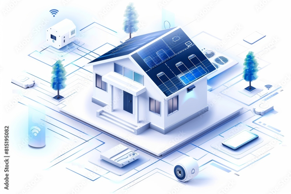 Poster urban security technologies use firewalls and surveillance cameras to protect homes, encrypting came