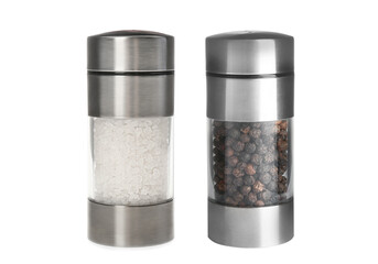 Salt and pepper mills isolated on white
