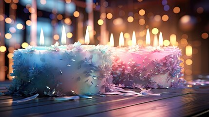 side there is a birthday cake UHD Wallpaper