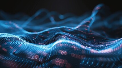 Obraz premium Abstract background of digital waves and signals, illustrating the concept of wireless communication and technology.