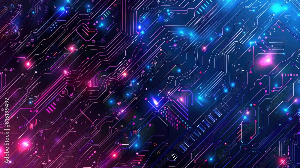 Poster digital circuit board pattern background, perfect for tech startups and innovation-driven presentati
