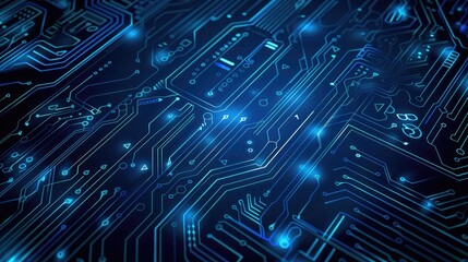 Digital circuit board pattern background, perfect for tech startups and innovation-driven presentations.