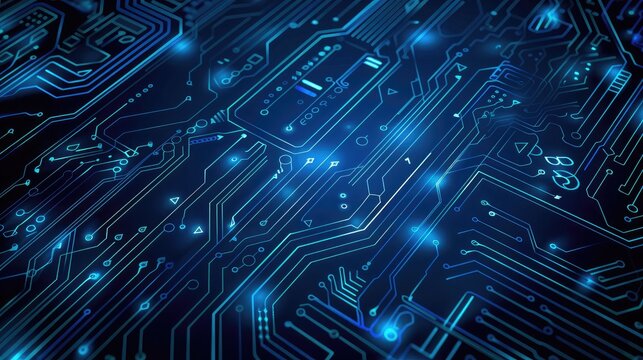Digital circuit board pattern background, perfect for tech startups and innovation-driven presentations.