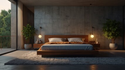 Romantic bedroom in a minimalist edition