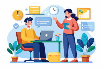 boss giving feedback to an employee