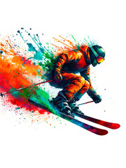 Skier at full speed