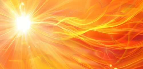 Obraz premium Abstract background with orange and yellow colors, sun rays, light, glow effect Generative AI