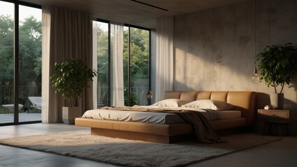 Modern bedroom in Scandinavian style
