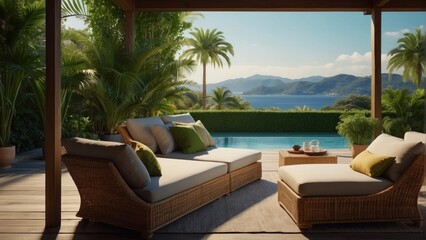 Obraz premium Luxury terrace in the tropics