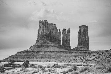 Canyon Monument Black and White