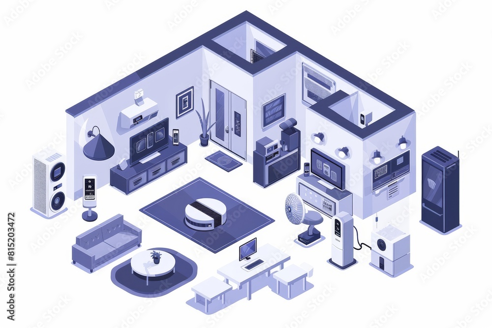Poster smart homes with advanced security cameras use wi-fi expansion and user-friendly remote administrati
