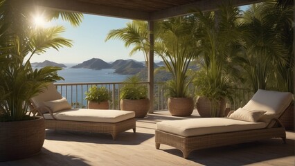 Beautiful exotic terrace
