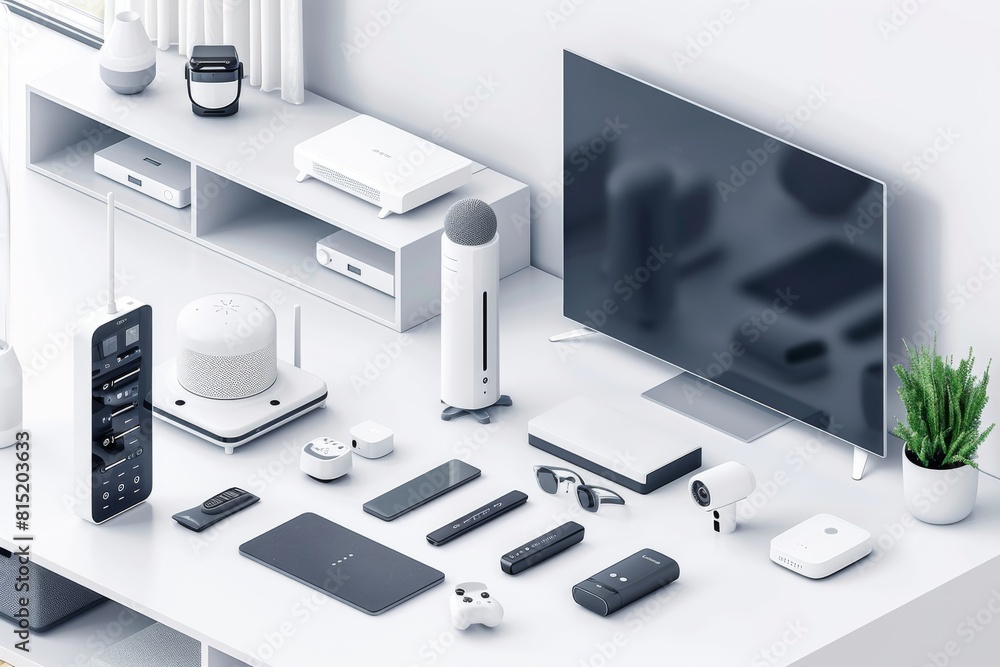 Poster enhancing safety in smart homes with advanced security cameras, featuring wi-fi expansion and user-f