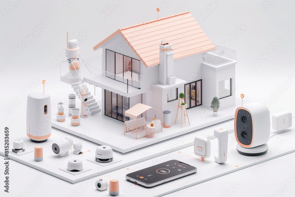 Poster advanced security cameras in smart homes ensure enhanced safety with wi-fi expansion and user-friend