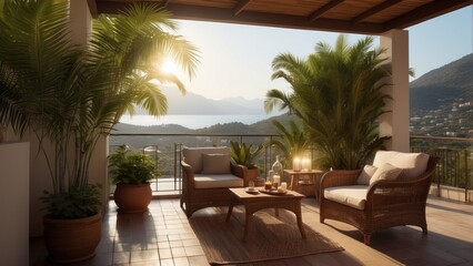 Beautiful exotic terrace