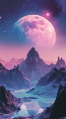Dreamy fantasy landscape, surreal pastel scene