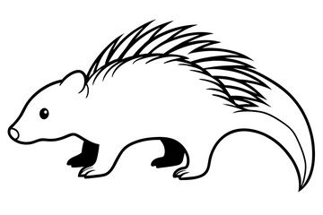 porcupine line art silhouette illustration
