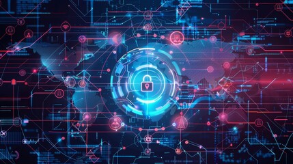 Obraz premium Global network security background.