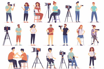 Group of People With Cameras and Tripods