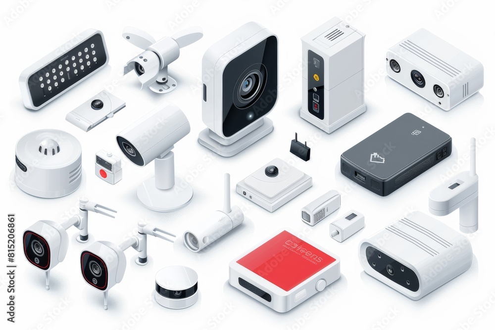 Poster innovative camera securing perimeter with remote access, integrating cctv alertness and vibration de