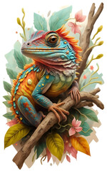 Fototapeta premium Lizard Illustration Transparent Background