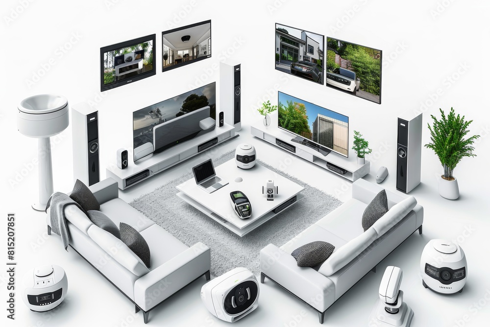 Poster managing detector devices through artificial intelligence security in smart homes, safeguarding urba