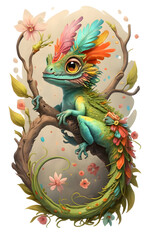 Fototapeta premium Lizard Illustration Transparent Background