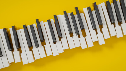 piano keyboard concepts backgrounds. 3d rendering