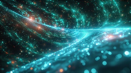 Naklejka premium Hallway background with high speed vehicle light lines.