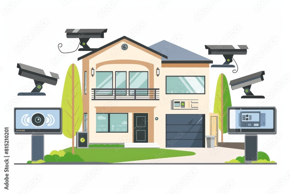 Poster Property security elevates with authentication methods, camera verifications, and digital security management in networked alarm systems.