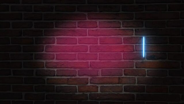 red brick wall with light